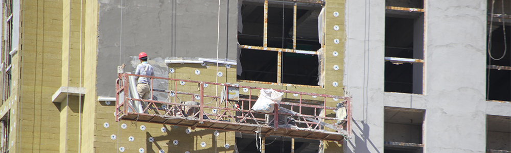 華能中天巖棉板安裝中