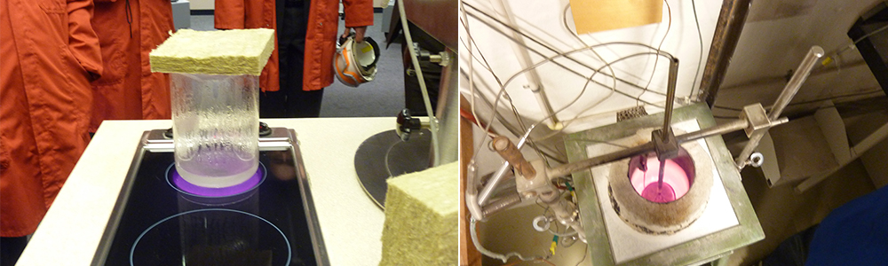 華能中天巖棉技術(shù)研究團隊在進行巖棉實驗